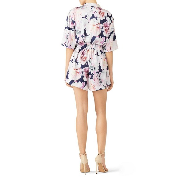 Cynthia Rowley Rose Floral Romper 12 Buckle Belt - Picture 2 of 13